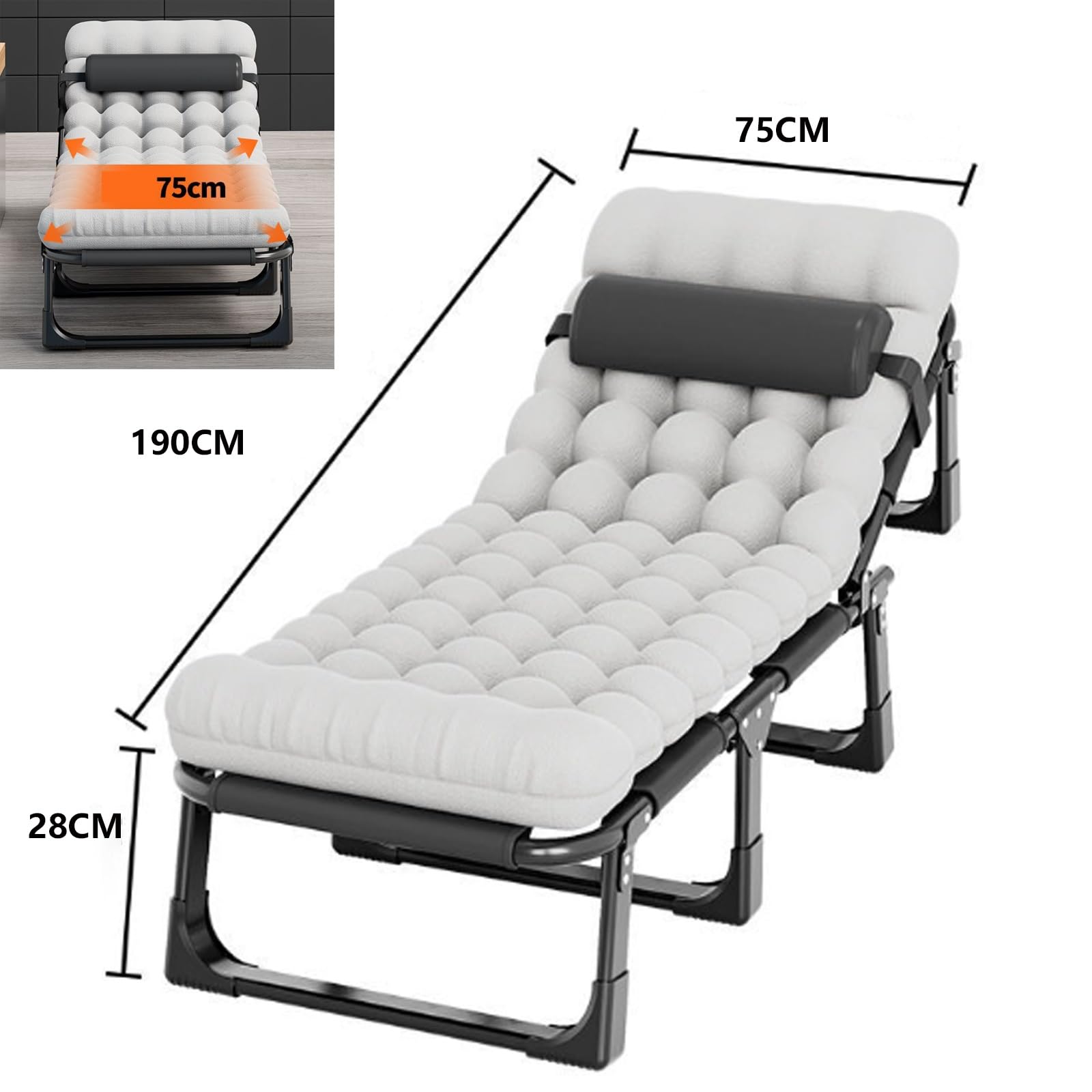 Lettino Da Campeggio YITAHOME Pieghevole Extra Largo - Portatile Per Adulti, Capacità 280kg - Foto 6