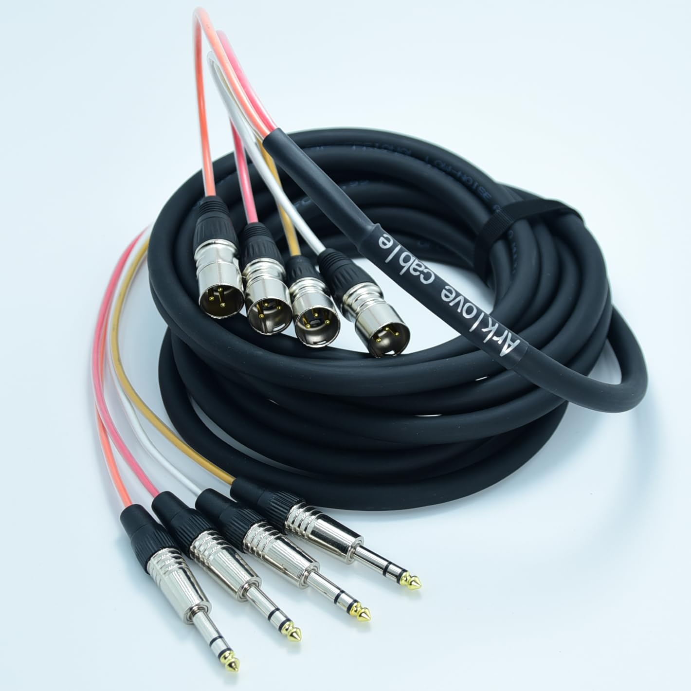 Arklove 4,5 m langes TRS-Schlangenkabel, Audio symmetrischer Patch, 6,35 mm auf XLR-Stecker, 4-K-Stecker, digitaler Splitter, Mikrofone, Bühnen- und Studioaufnahmegerät, professionelles Kabel