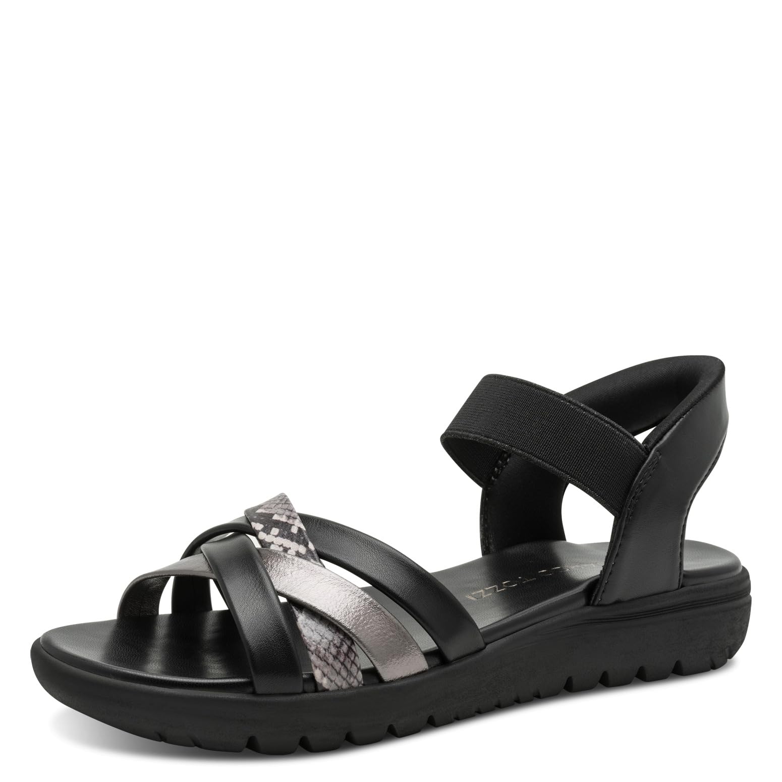 MARCO TOZZI Women Sandal soft Feel Me Footbed soft Lining Fashionable, black (BLACK COMB), 8.5 UK