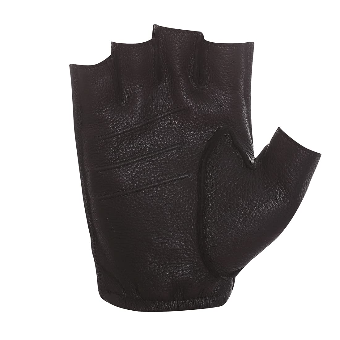 Harssidanzar Uomo Guanti da guida in pelle senza dita Mezze dita senza fodera in pelle di cervo GM005A