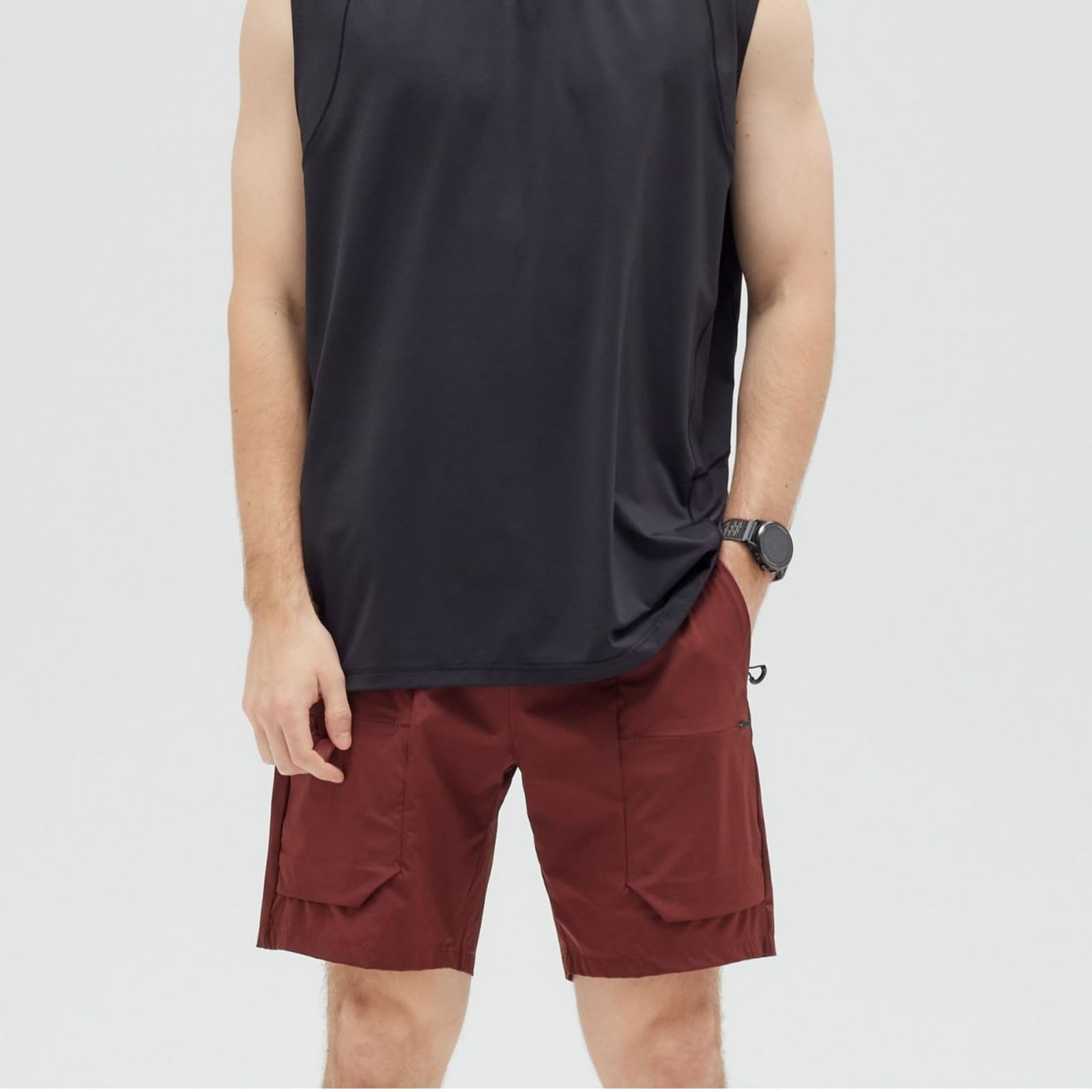 Pantaloncini Palestra Uomo Pantaloni Utility A Pannelli con Tasche con Zip E Coulisse in Vita, Ideali per La Palestra E I Viaggi