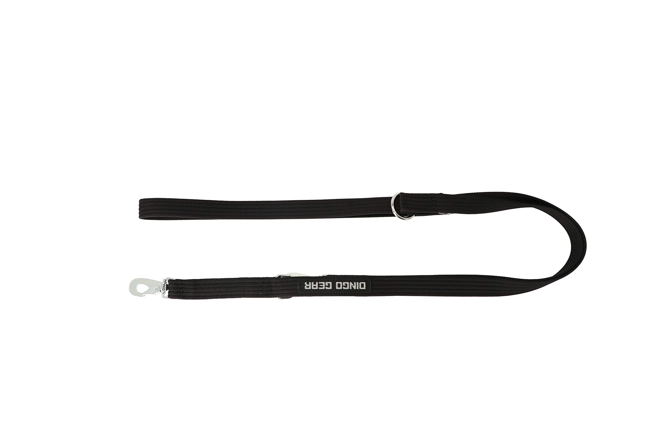 Dingo Gear Hundeleine Verlängert Stylon Band Länge120-250 cm Breite 2,8 cm Karabiner Haken BGB Schwarz Starke,Große Hunde Trainieren S03705