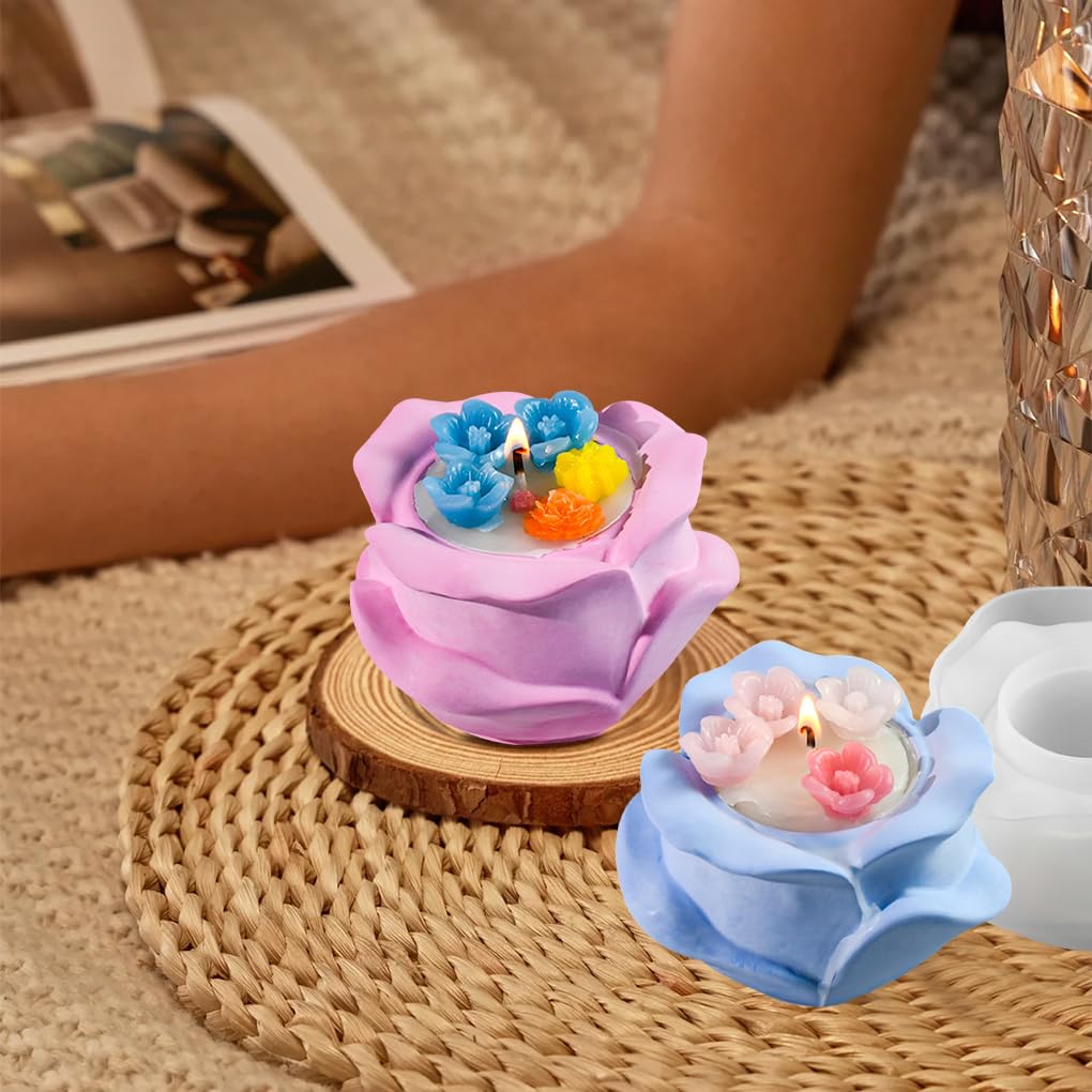 Amazon.co.jp: FineInno 3Dシリコンモールド 薔薇型キャンドルホルダー 