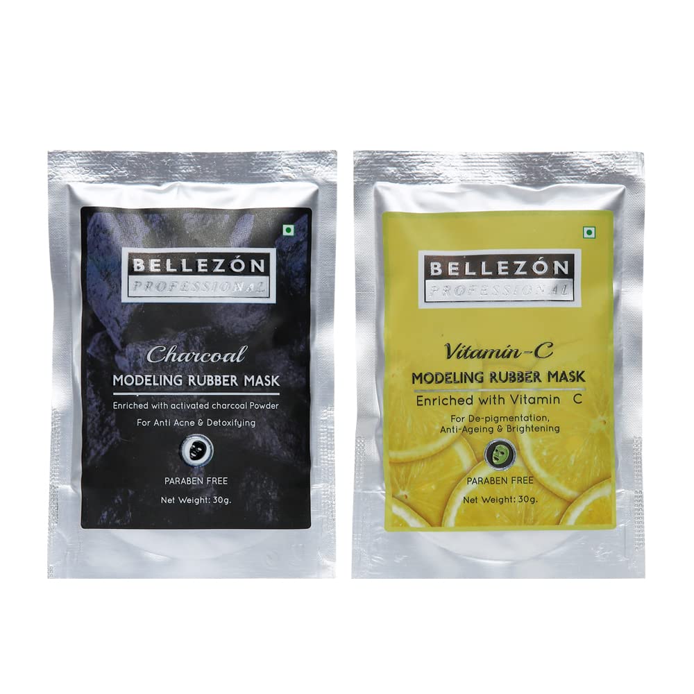 Charcoal And Vitamin C Modeling Rubber Beauty Face Mask Pack Of 2