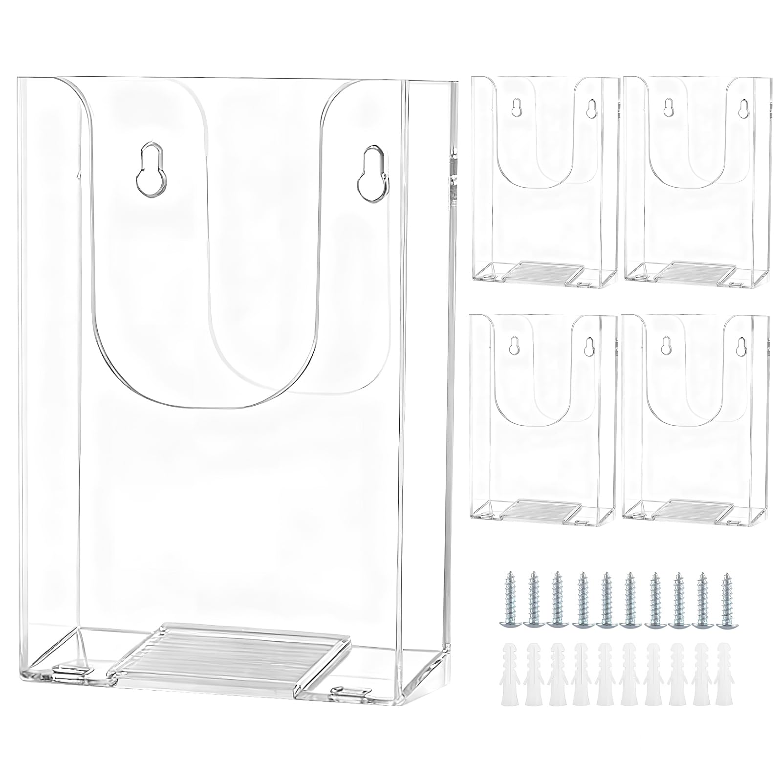GAESHOW 5 soportes de pared para folletos, de acrílico, tamaño A6, expositor de folletos de mesa transparente, para folletos, menús y folletos