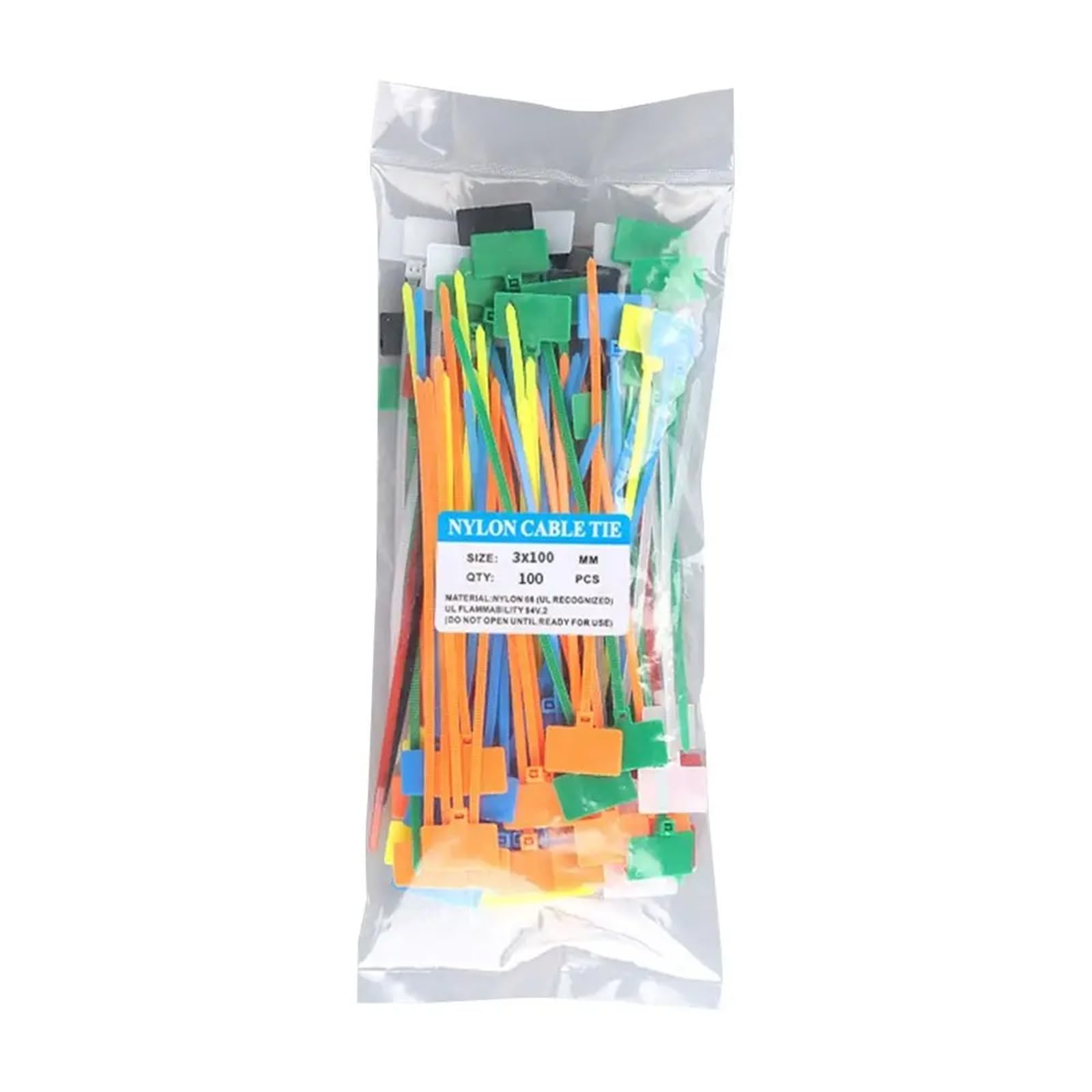 Chrklio Multicolor Cable Ties 100Pcs Colorful Nylon Cable Ties Plastic Label Strapping
