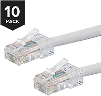 Vista 2 de Buhbo Cable de red Ethernet Cat5E UTP de 0.5 pies (6 pulgadas) sin arranque (paquete de 10), color blanco