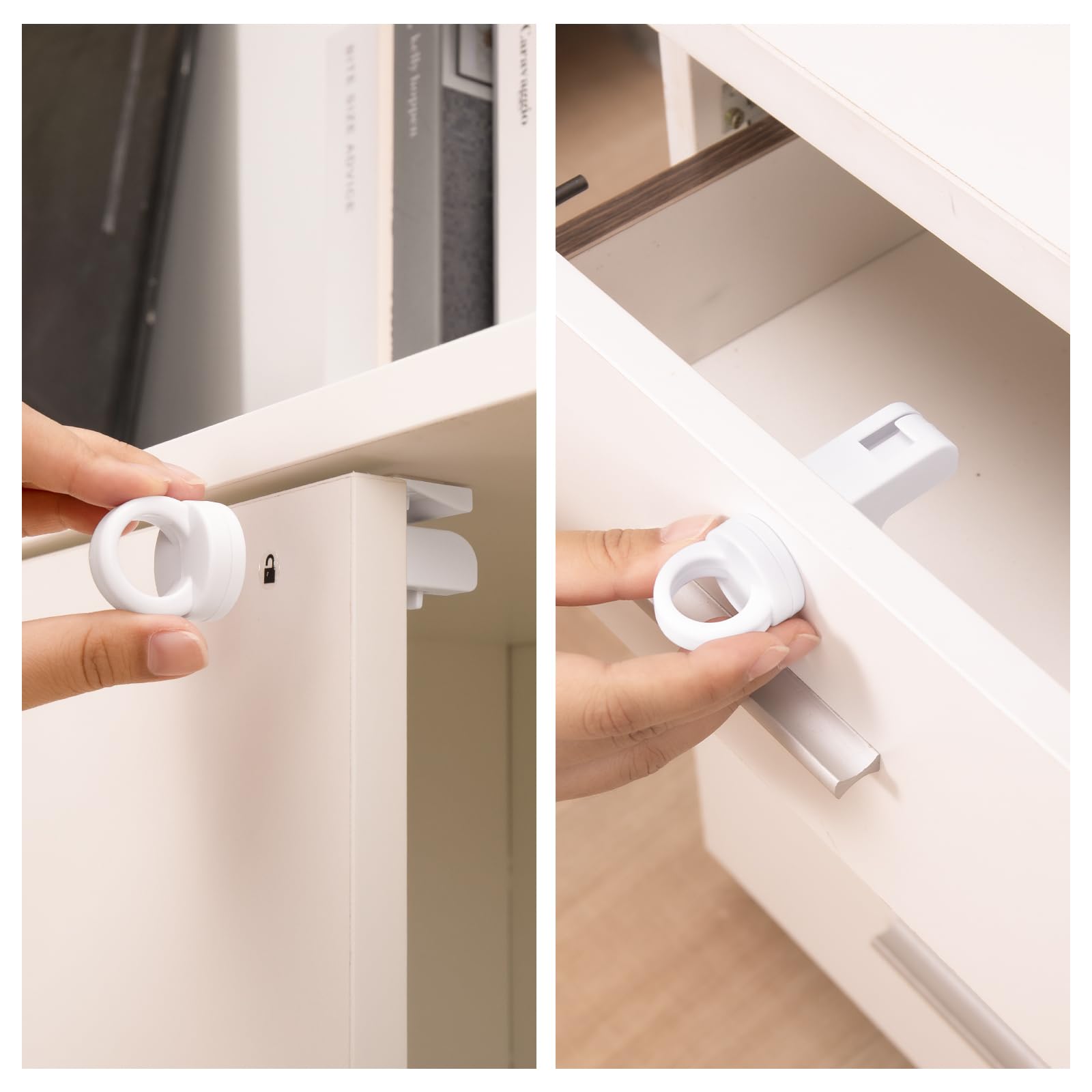 Inaya Magnetische Schrankschlösser für Babysicherung, 20 Schlösser & 2 Schlüssel, kindersichere Magnetschlösser für Schränke und Schubladen, mit unsichtbarem Design, 3M-Kleber für einfache