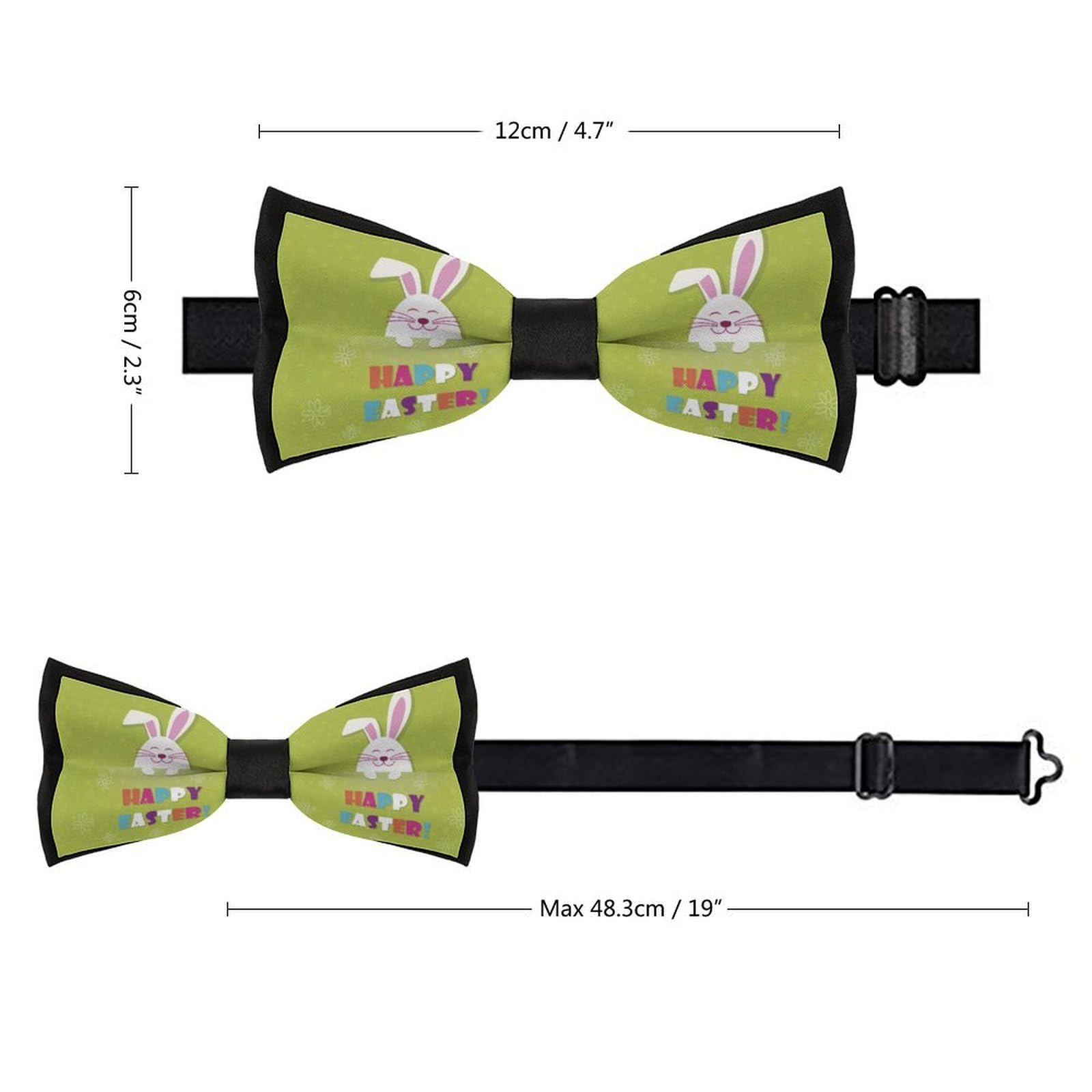 JYYAU Easter Eggs Rabbit Bunny Bow Tie Adjustable Necktie For Men Business Fashion Pre-tied Tie Neckwear Novelty Accessory For Weddings Party Festival