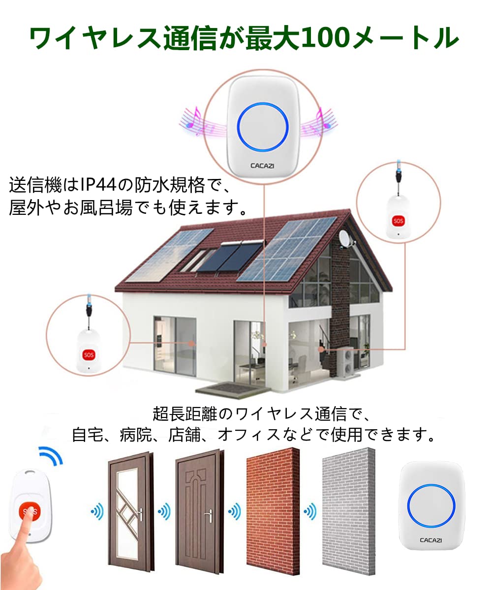 【工事なし・操作簡単 5段階音量 】 呼び出しベル 呼び鈴 ナースコール Amazon.co.jp: 介護呼び出しベル ナースコール 家庭用 よびだしベル