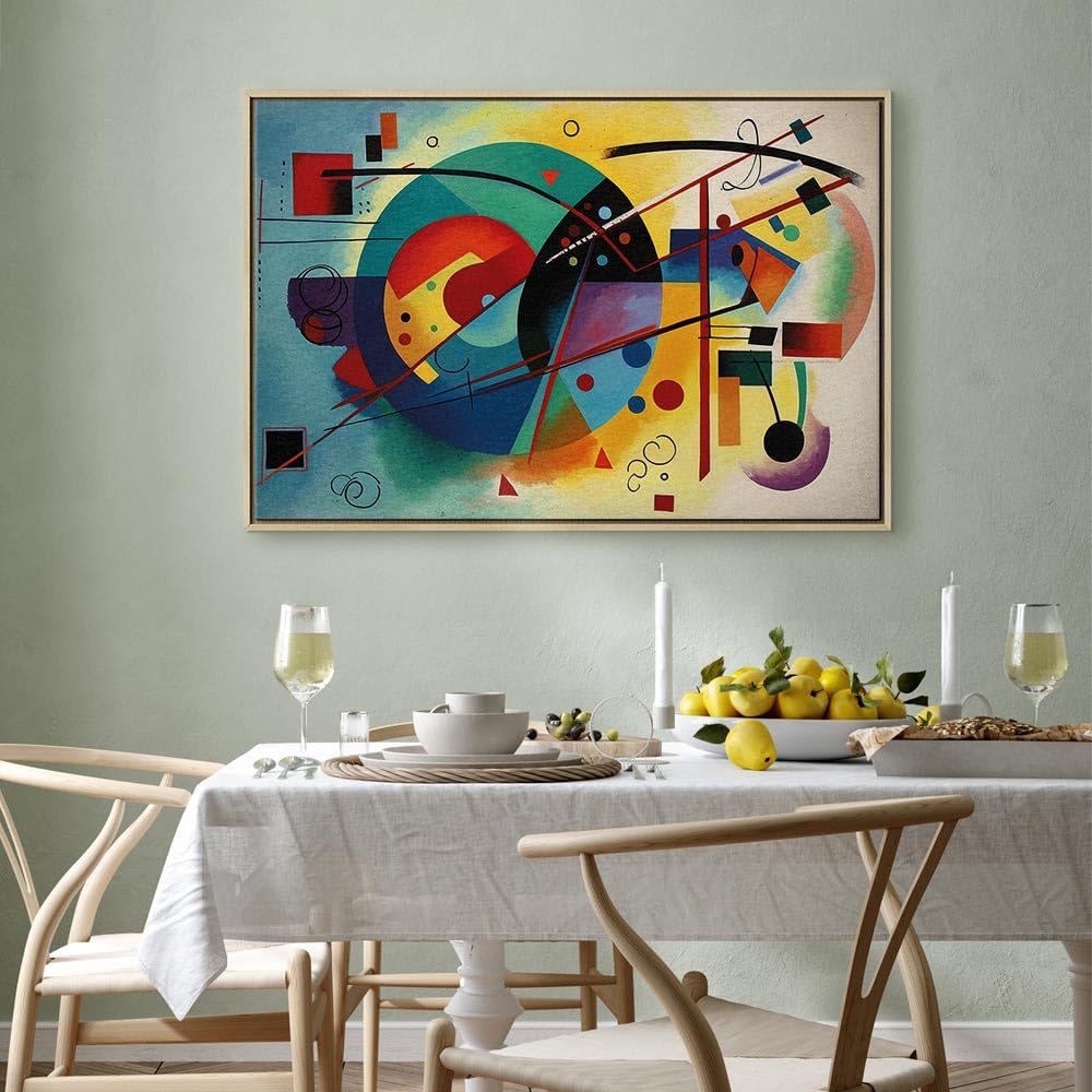 murando - Quadro Moderno per Soggiorno, Kandinsky Composizione, 120x80 cm | Chiodi Inclusi, 1 Pezzo, Quadri Moderni Grandi, Stampa su Tela, Resistenti allo Sbiadimento, Composizione VIII, Stile AI
