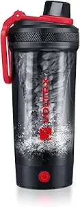 VOLTRX Shaker Bottle, Gallium USB C Rechargeable Electric Protein Shake Mixer, Shaker Cups for Protein Shakes and Meal Replacement Shakes, BPA Free, Made with Tritan, 24oz, Red