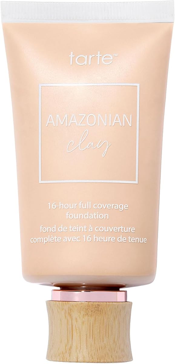 Base de cobertura completa de arcilla amazónica de 16 horas – Base de acabado mate con arcilla amazónica y vitamina E para hidratación y piel de aspecto suave, vegano y sin crueldad
