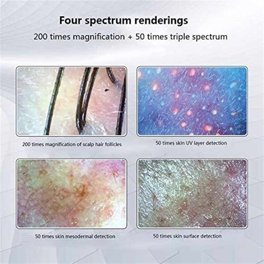 Analizzatore della salute della pelle con rilevatore del cuoio capelluto, schermo Ultra HD da 11 pollici con quattro funzioni di analisi dello spettro for la cura della pelle al microscopio, macchina