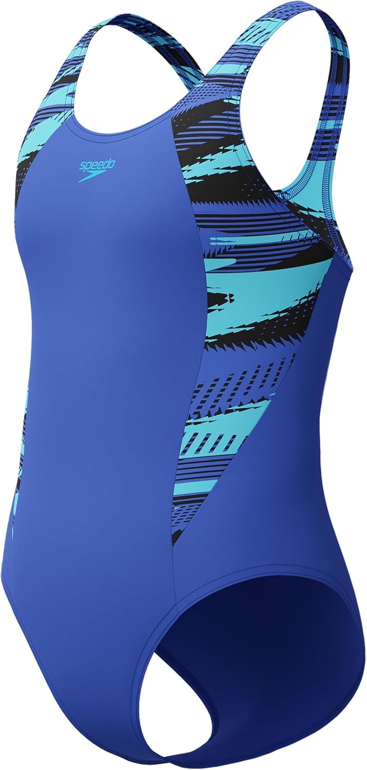 Speedo Mädchen Hyperboom Splice Muscleback-Badeanzug | Schwimmtraining | Chlorbeständig | Schnell trocknend | Stretchmaterial | Bequeme Passform
