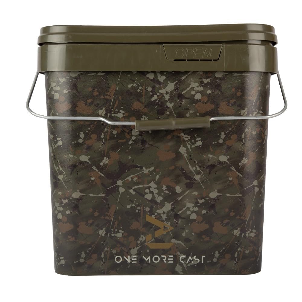 Signature Splash Camo Bait Bucket (5L, 10L & 17L) – Durable Carp Fishing Storage Bucket for Pellets, Boilies, Groundbait, PVA Bags & Tackle