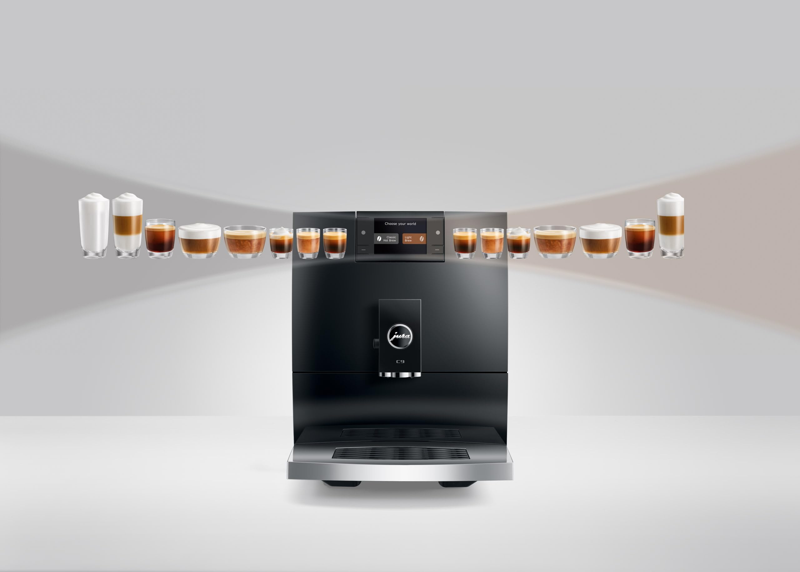 Jura - C9 Piano Black, automatyczny ekspres do kawy, kolorowy wyświetlacz 2,8", WiFi, 17 napojów, Professional Aroma Grinder, system Thermoblock, 1450 W