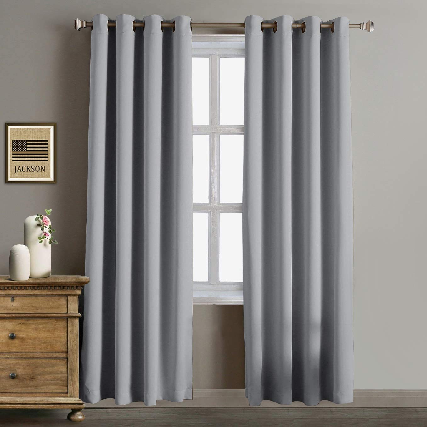 Tende oscuranti termoisolanti, 140x240 CM (larghezza x altezza), tende per soggiorno e camera da letto, design moderno con occhielli, grigio scuro, 1 pezzo