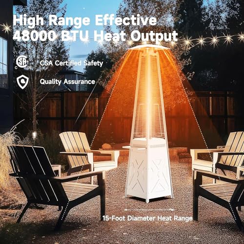 Aprafie Freistehender Propan für den Außenbereich, Pyramidenform, 48.000 BTU, abnehmbarer Tisch, Sicherheitsdeckel, Räder, Terrassenabdeckung für Partys, Hinterhöfe, Gärten – Bild 7