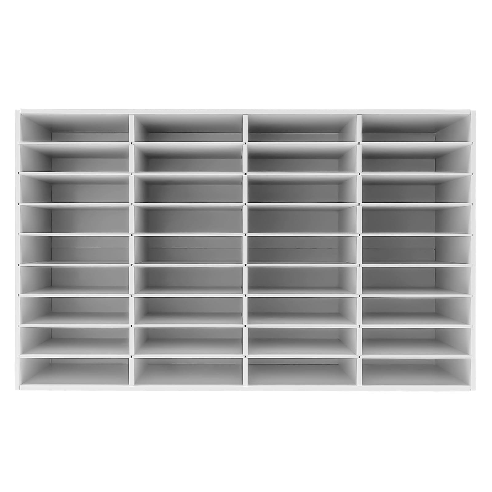 Organizzatore da scrivania a 36 scomparti, in PVC, per documenti, ufficio, aula, bianco