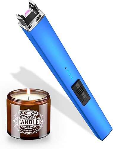 Bswalf Encendedor de velas encendedor eléctrico recargable por USB con triple seguridad y pantalla de batería LED resistente al viento encendedor de