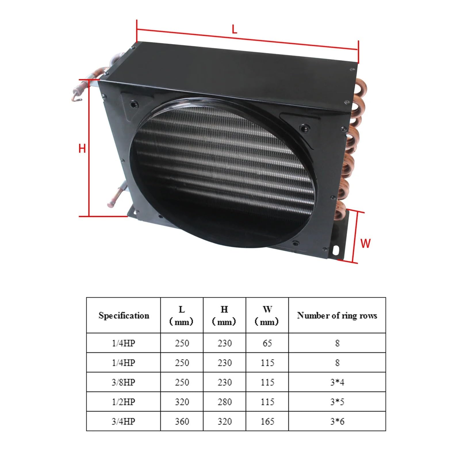 Radiadores De Tubo Intercambiadores De Calor De Aletas Serpentín De Condensador De Aletas De Aluminio For Refrigeradores Y Congeladores Aletas De Cobre(1-4HP thin)
