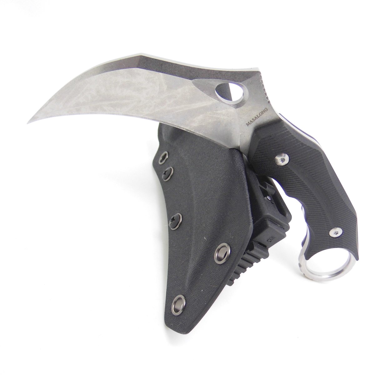 Masalong Pterosaurs outdoor camping portable defender fixed claw knife karambit (white)