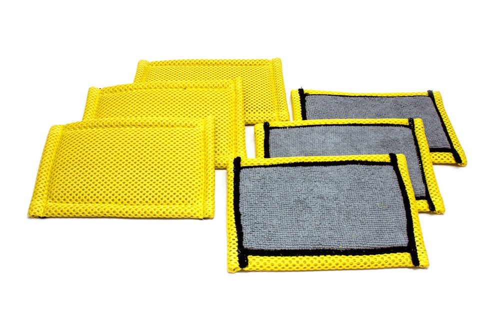 Gąbka do naczyń i kuchni z mikrofibry - 10 cm x 16 cm - Wymienna gąbka do naczyń, odporna na zarysowania, podkładka do szorowania, nadaje się do prania i zmywarki (6, szara i złota)