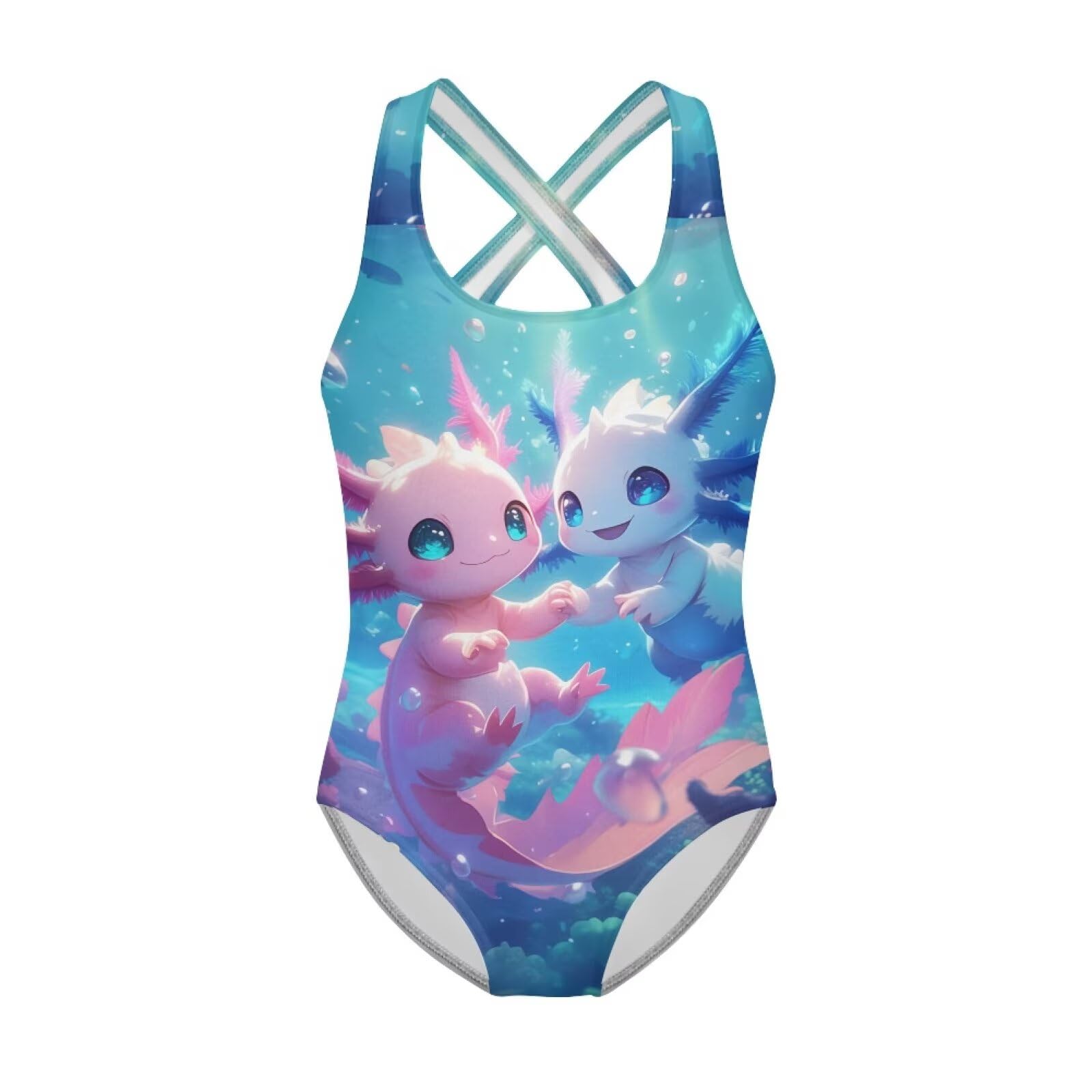 Girls Swimsuit Criss Cross Back 1-Piece Summer Beach Swiwmear