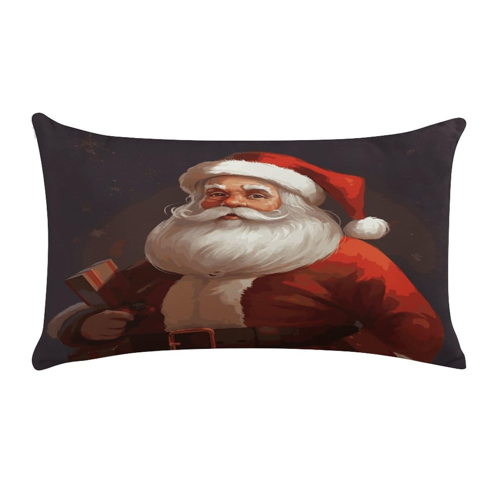 Santa Claus Pillow Case Decorative Rectangle Throw Pillow Cover Soft Plush Pillowcase Cozy Cushion Case Modern Pillow Sham Cushion Cover for Bedroom Sofa Couch 20 X 12 Inch