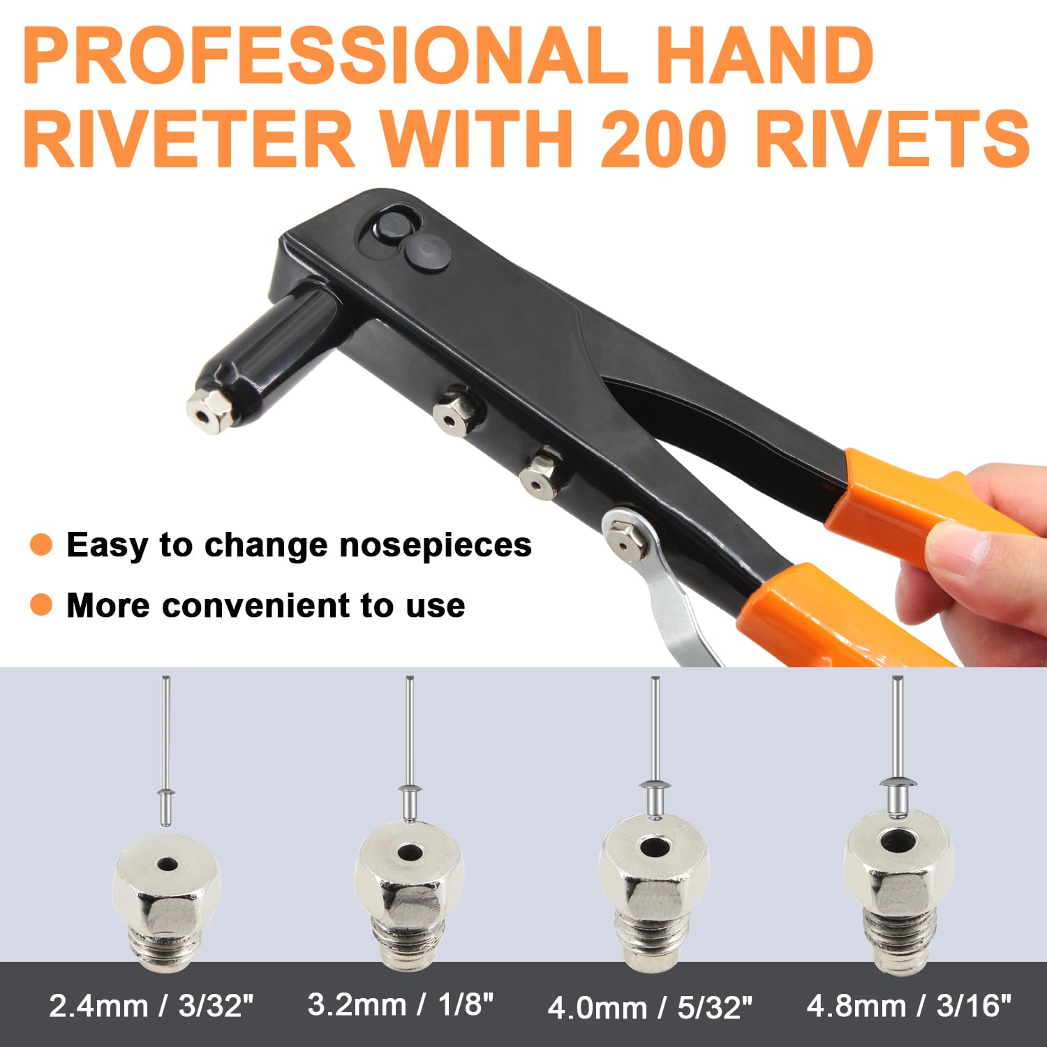 Pistolet à rivets pneumatique Kit de poseur d'écrou de Rivet à main