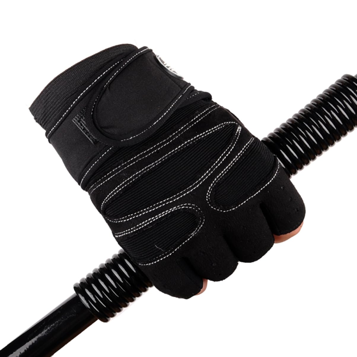 Guanti per sollevamento pesi - Guanti con manubri mezze dita, unisex Taglia L (nti da bici per bambini Guanti senza dita Guanti da ciclismo per uomo Guanti da MTB Fitness Polsino traspirante