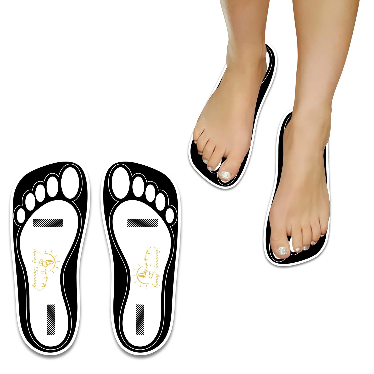 25Pairs(50Feets) Disposable Stick Spray Tanning Feet Pads Perfect for preventing spray tan solution,Deluxe & Hygienic Spray Tan Feet Pads-Ideal for