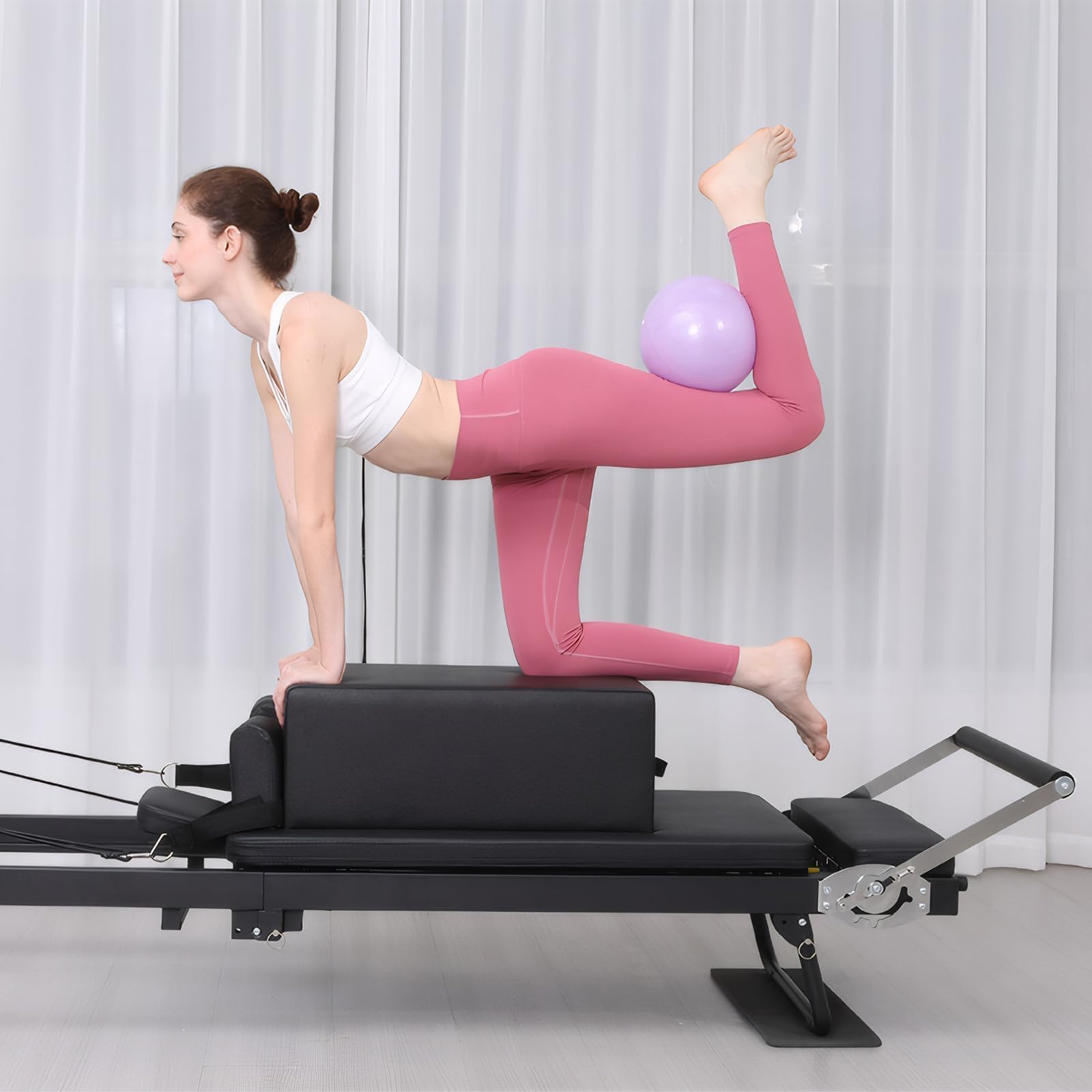 Pilates Reformer Box, Pilates Sitzbox mit Griffen, Pilates Zubehörbox, Pilates Trainingsgerät, geeignet für Fitness, Dehnungs- und Gleichgewichtstraining