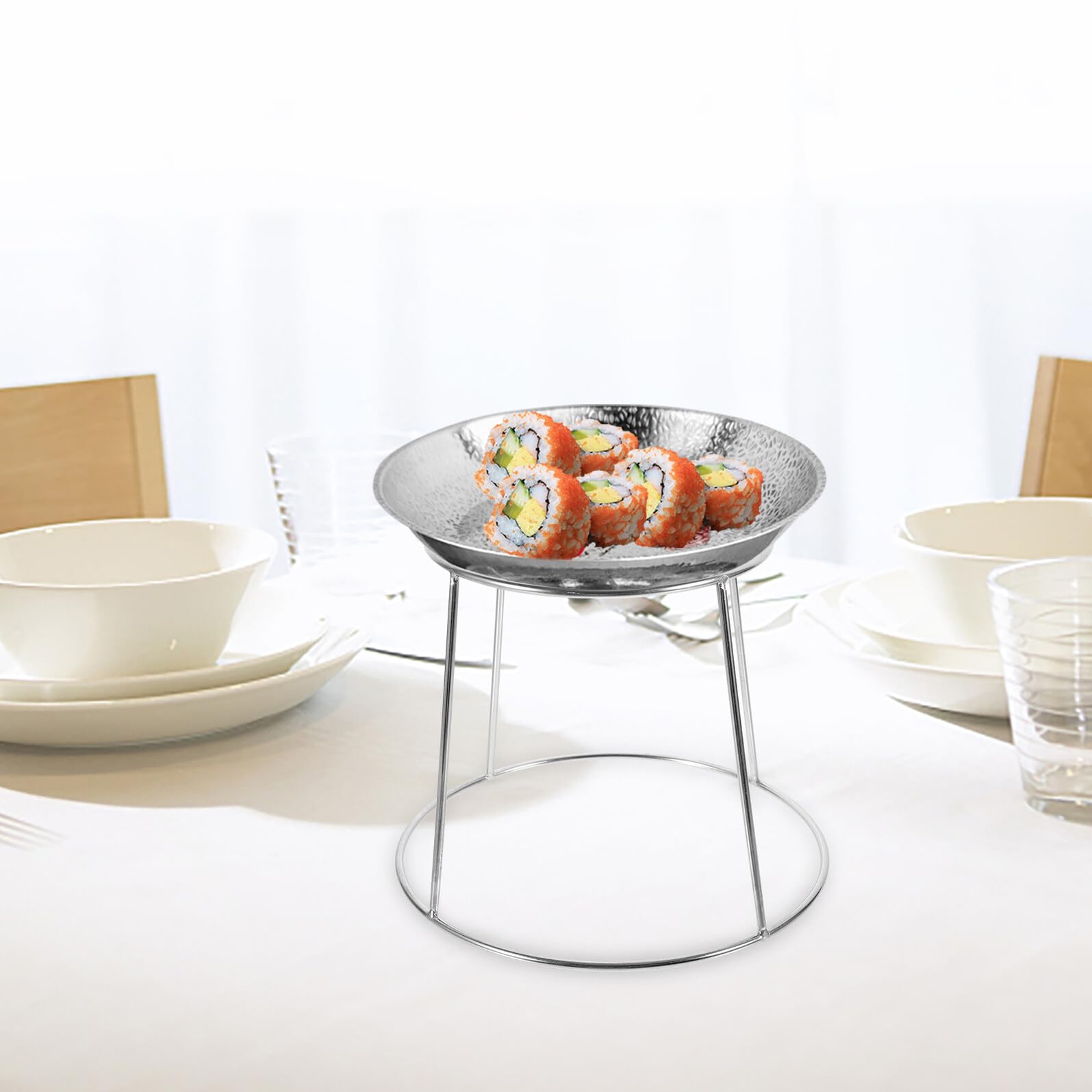 Portavassoi in Metallo Inox Per Crostacei, Supporto Per Tartare, Granchi, Ostriche e Molluschi, Accessorio Per Ristoranti e Pizzerie