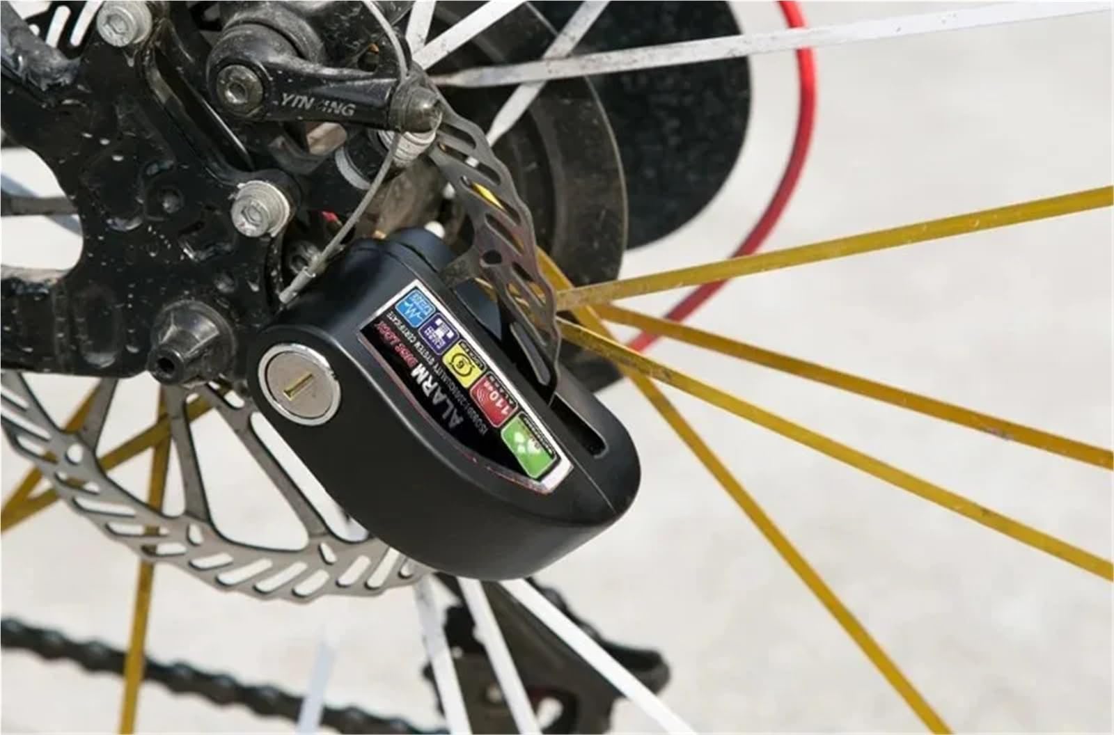 blokada motocykla Blokada roweru motocyklowego Alarm bezpieczeństwa kłódka tarcza aluminiowa stop antykradzieżowy przypomnienie lina blokada torba(Black combined)