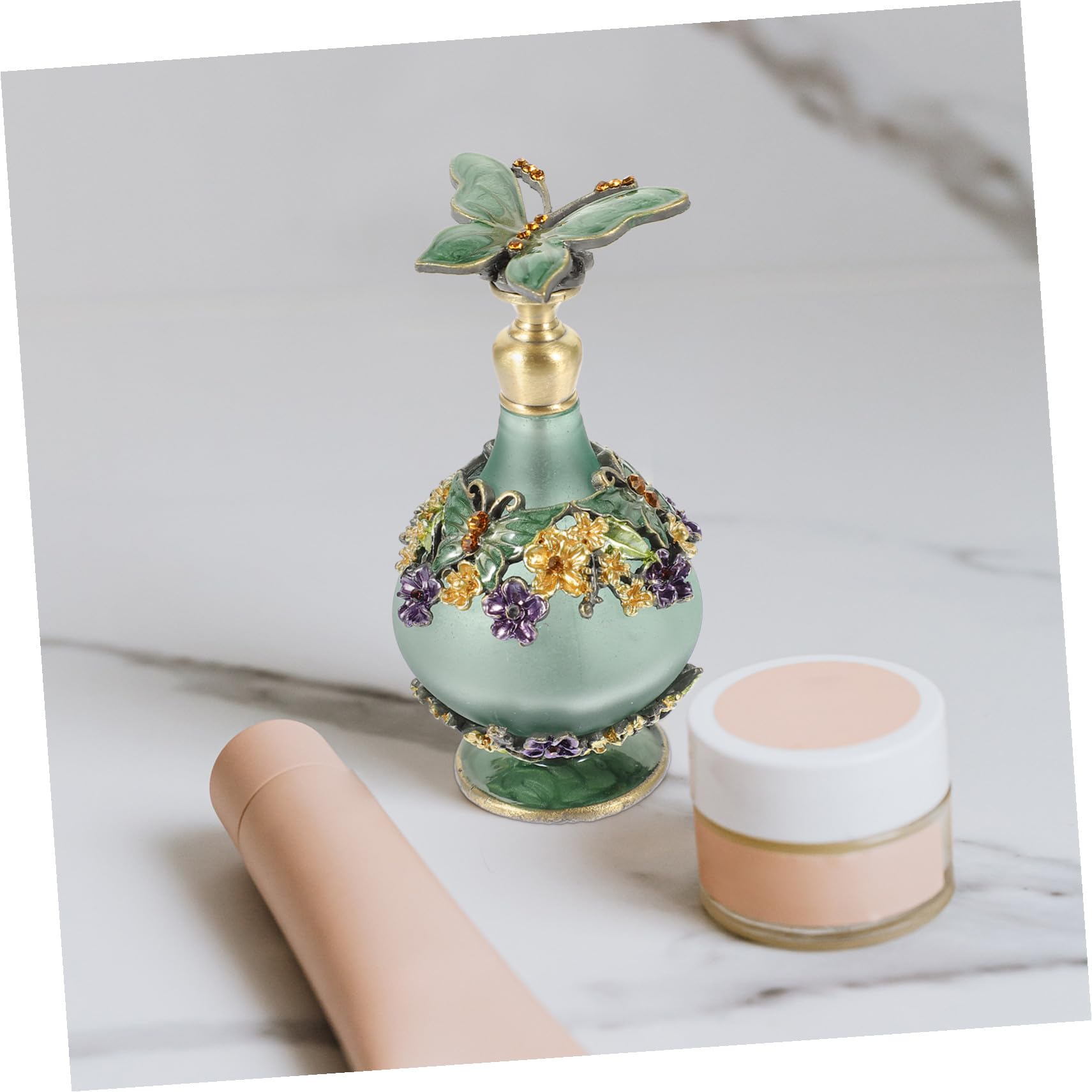 Flacone Profumo Vuoto da Viaggio 23ml in Vetro Verde | Ricarica Profumo, Chiusura Ermetica, Uso Facile e Formato Portatile per Spostamenti