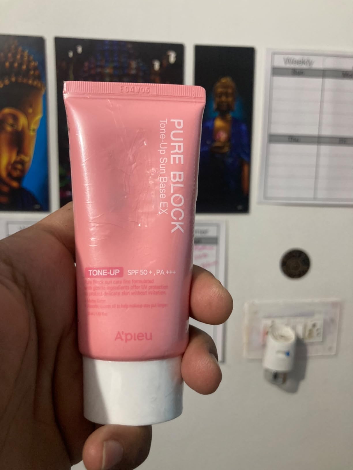 A'PIEU Pure Block Tone Up Sunscreen Base SPF5 50ml | Tone-Up Reef Safe Korean Sunscreen for Makeup Base