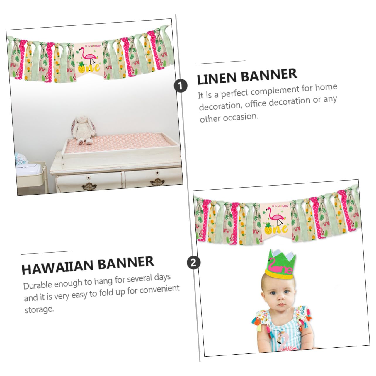 Toyvian 2pezzi Striscione Decorativo Hawaiano Per Feste Tema Per Decorazioni Di Compleanni e Eventi Estivi Leggero e Facile Da Appendere Per Fotografie e Ambientazioni Festive Design
