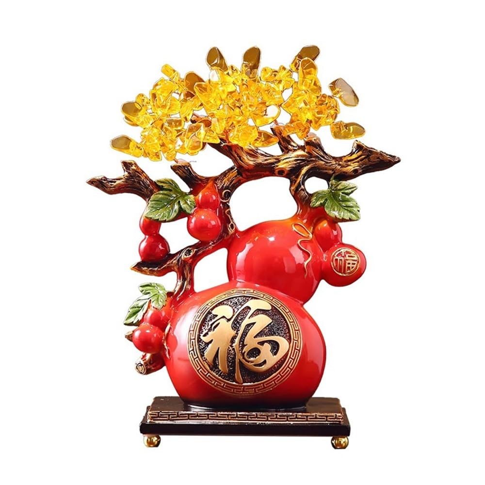 Money Tree Crystal Money Tree Home Wealth Decorations, Desk Feng Shui Sculpture Ornaments Crystal Tree
