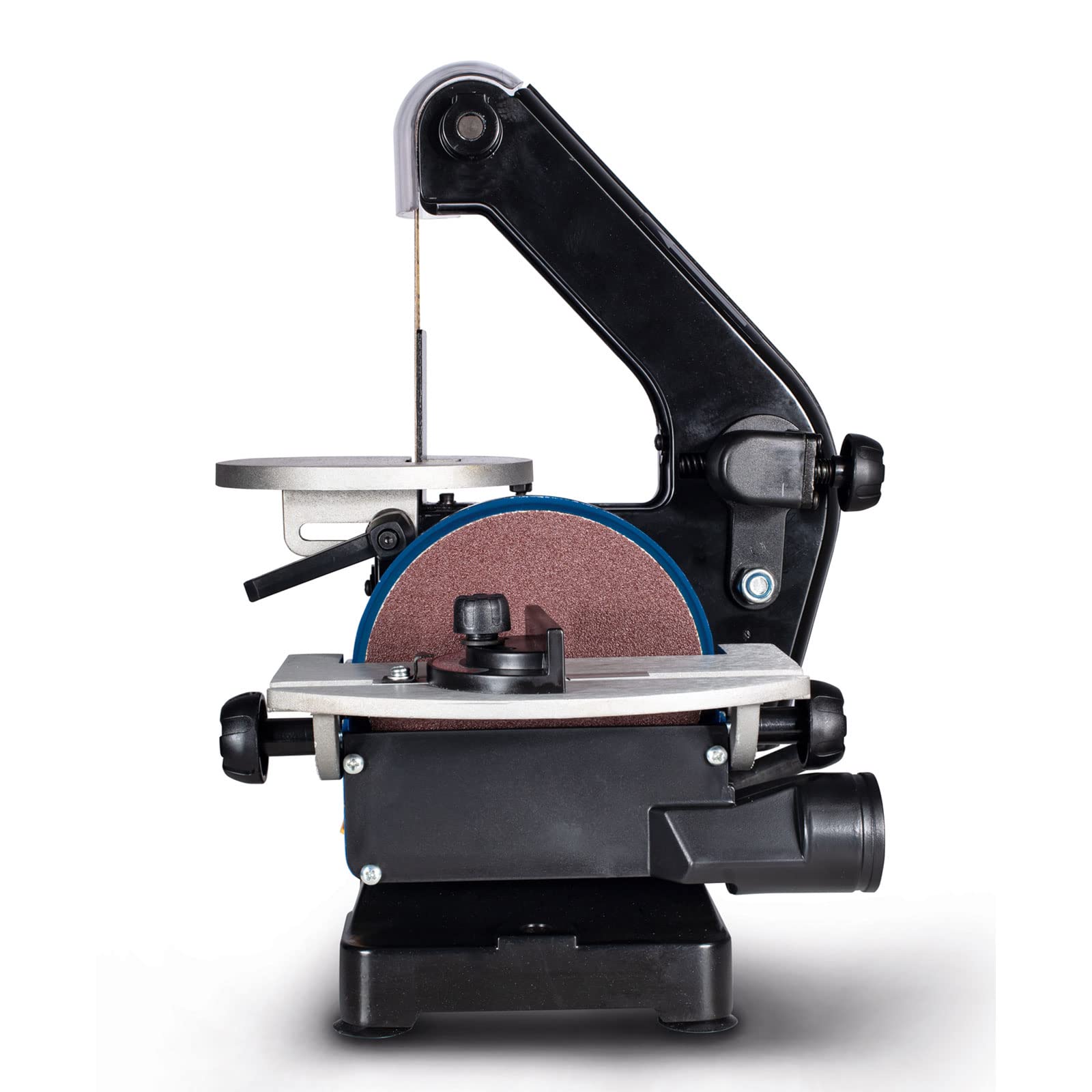 Scheppach BTS700 Band & Tellerschleifer Set | Inkl. 12-teiliges Schleifset (3x Schleifband / 9x Schleifpapier) | Bandschleifer | 250W Leistung | 25mm Schleifbandbreite | 125mm Schleifteller