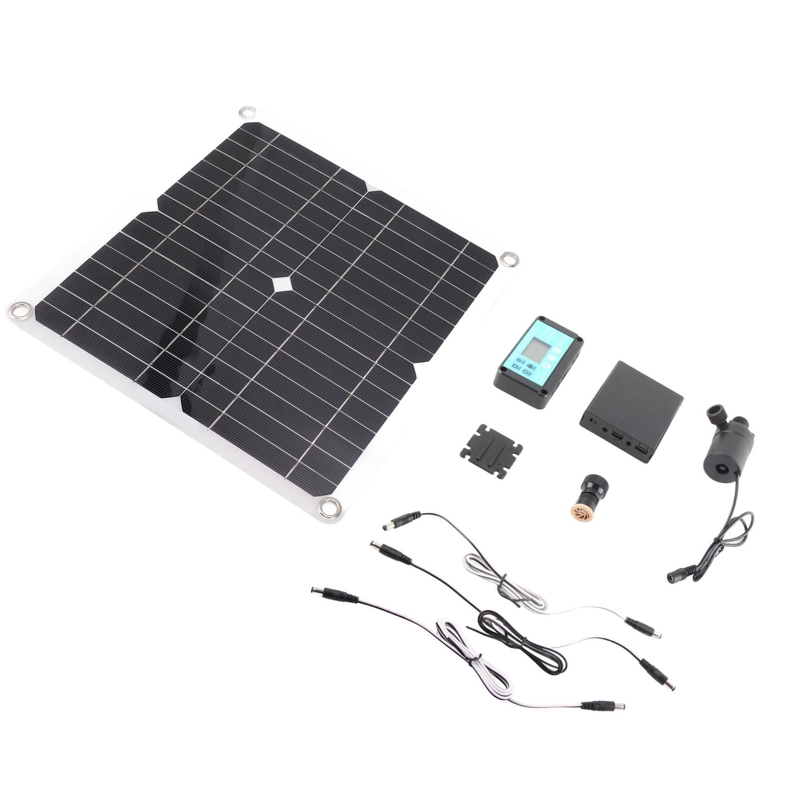 Bewinner 50-W-Solar-Wasserpumpen-Set mit Batteriekasten und Zeitsteuerung, 22 W Solarbetriebene Tauchbrunnenpumpe, DC12-V-Wasserpumpe für Teich, Umweltfreundlich, Hoher Durchfluss 800 L/h