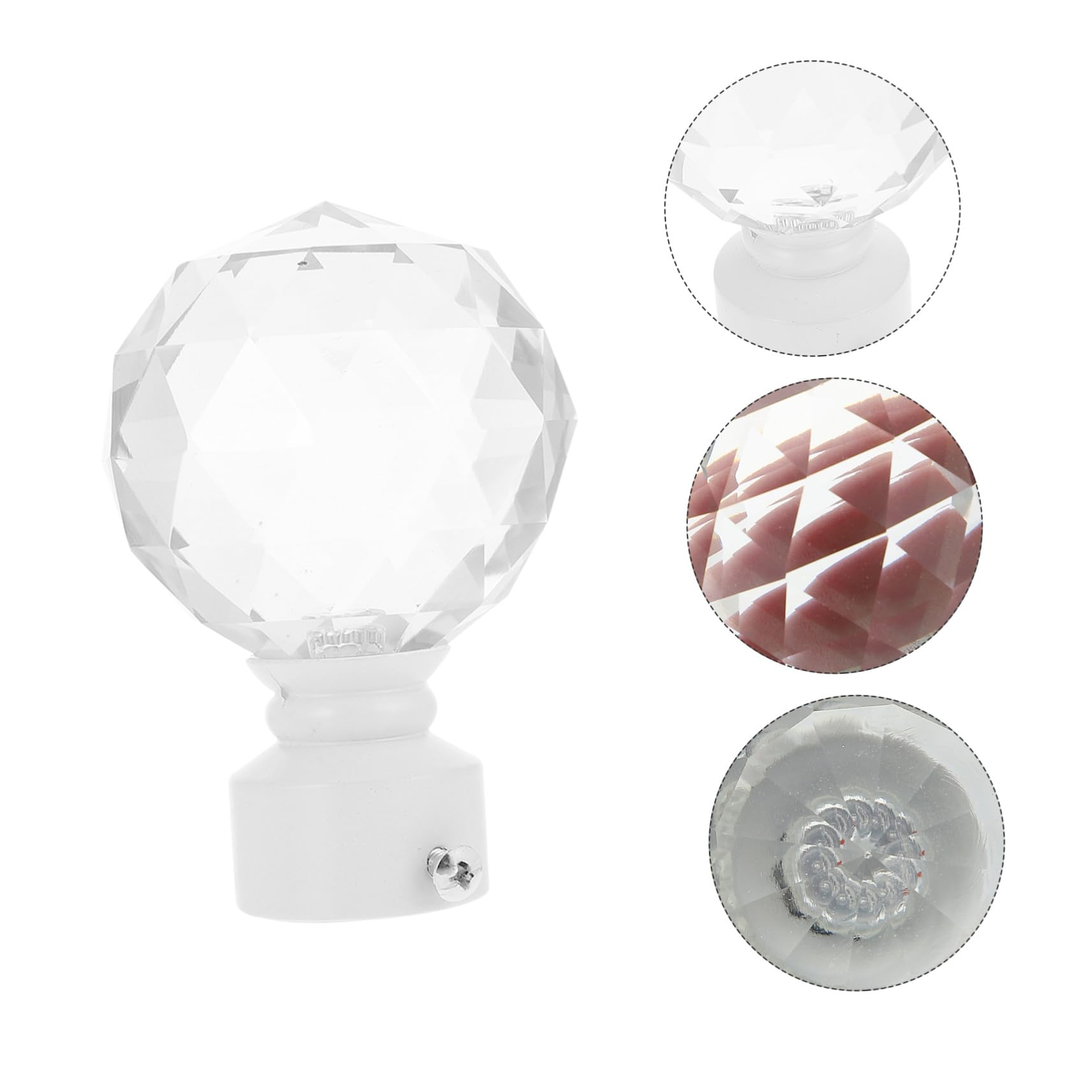 GALPADA Embouts de Tringle à Rideaux Décoratifs Finition Élégante et Design Attrayant en Cristal et Fer, Lot de 2 Pièces pour Décoration de Fenêtre en Chambre ou Salle à Manger