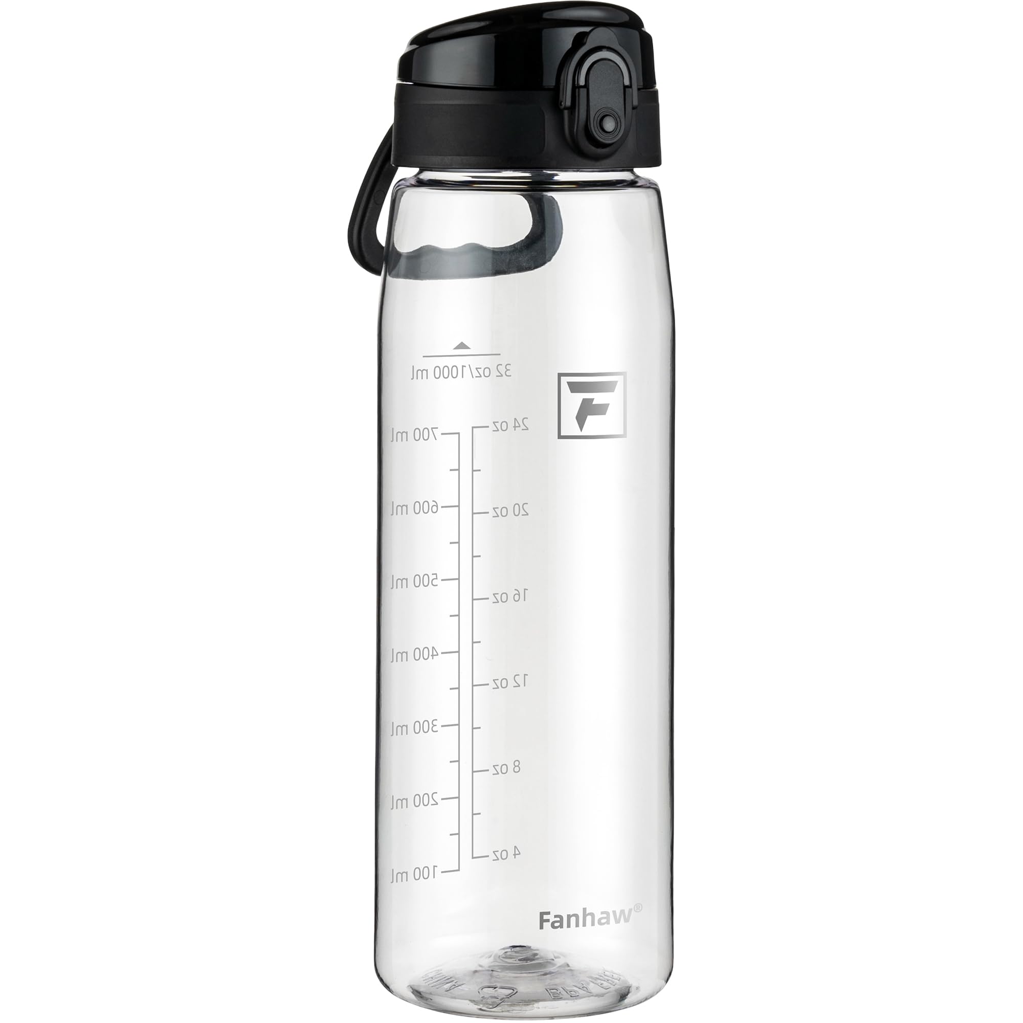 Fanhaw 32 oz Tritan Water Bottle with Chug Lid - Clear BPA-Free Lightweight Wide Mouth Leak-Proof Perfect for