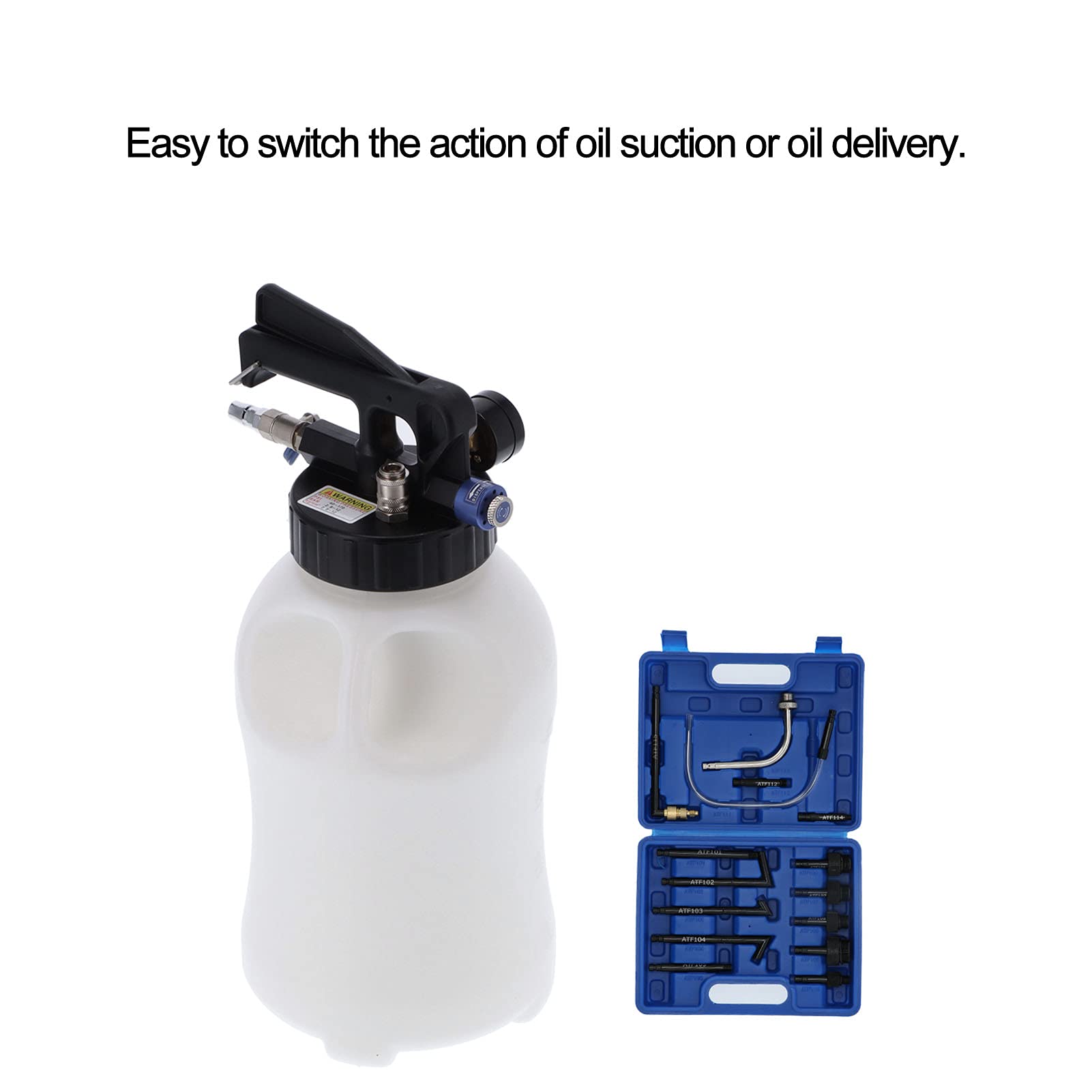 Distributore di Olio Pneumatico per Automatico da 6 Litri per Olio Rapido e Set di Strumenti per la Manutenzione del Motore per Appassionati di Auto e Professionisti ABS Bianco