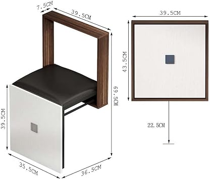 Folding Wall Mounted Shoe Changing Stool, Wall Mounted Folding Entryway Stool, Foldable Shower Bench Invisible Shoe Changing Stool for Entrance Hall Restroom Living Room, Space Saving,D