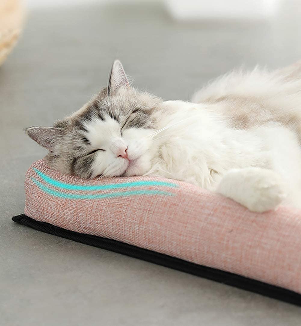 IRYZE Beruhigendes Katzenbett Hunde Haustier Betten Katze Hundebett Sommer Kühlbett Welpen Haustier Matte Pad Haus Bequeme Gepolsterte Weiche Matte Haustierbett (Color : B, Size : 38 * 29 * 6CM)