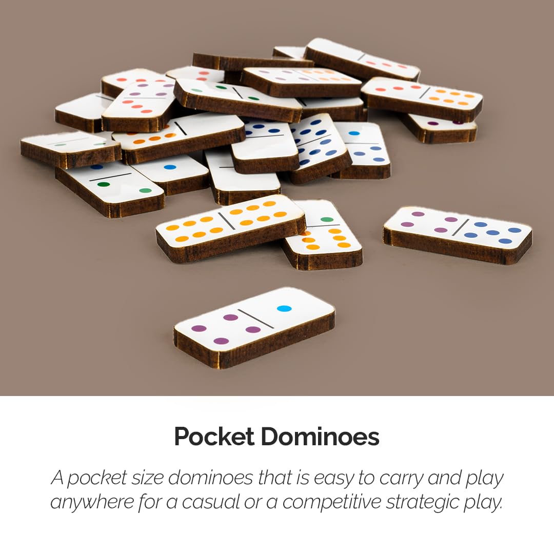 Toysbox Pocket Dominoes Travel Board Game, Classic 28 Tiles, Match