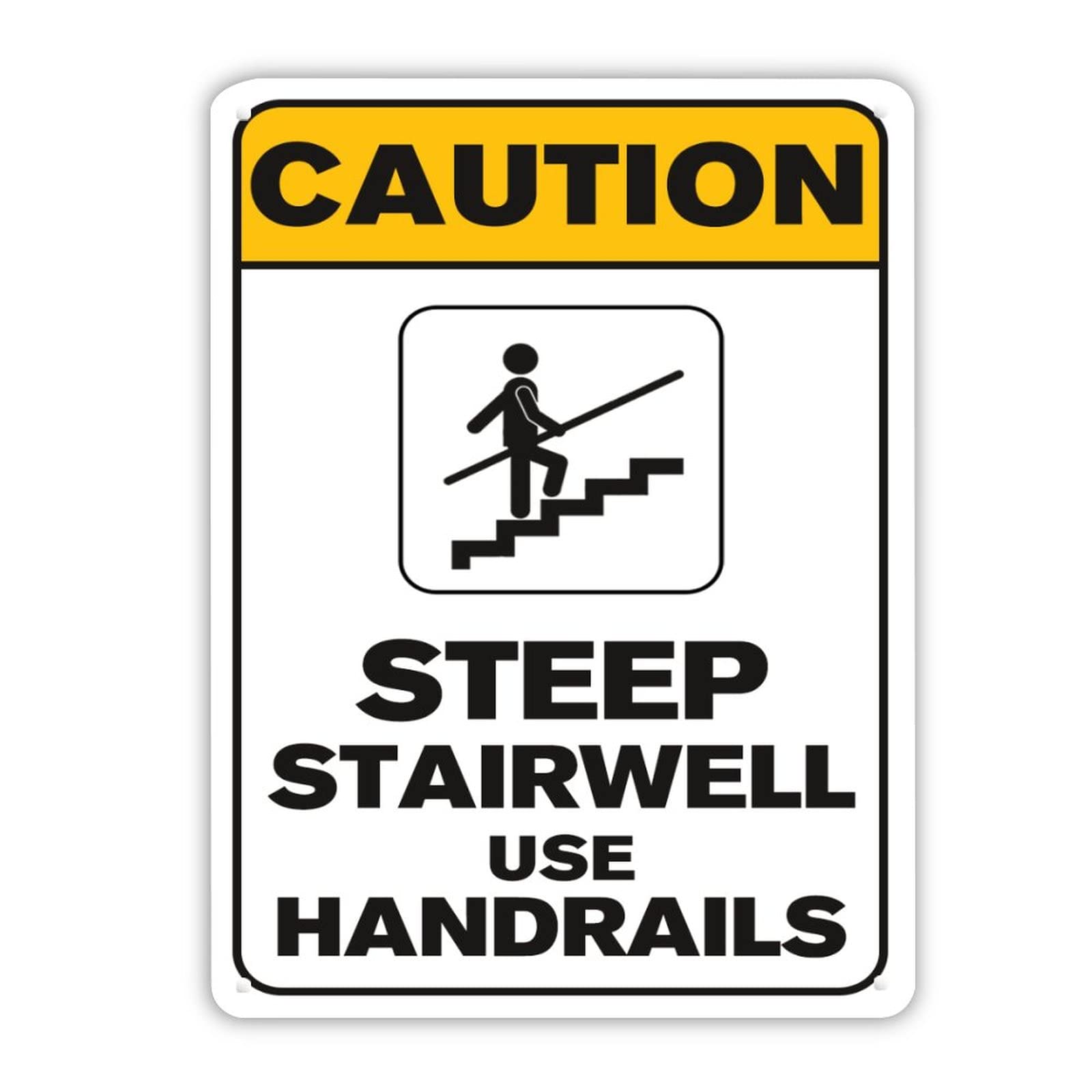Panneau d'avertissement aluminium pour prévenir les chutes d'escalier