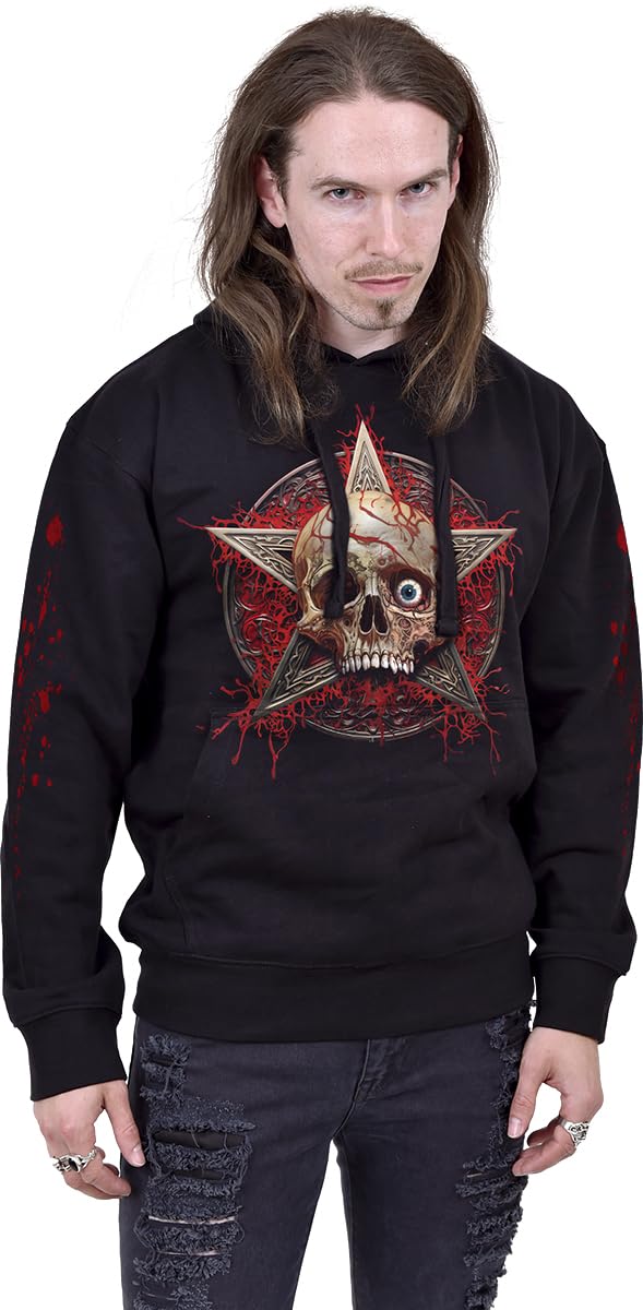 Spiral Creeping Curse - Hoodie Uomo Felpa con Cappuccio Nero 100% Cotone Regular